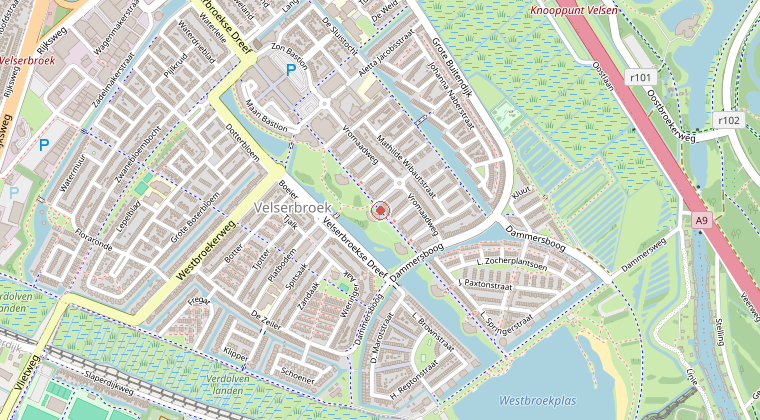 Kaart van de omgeving van de melding