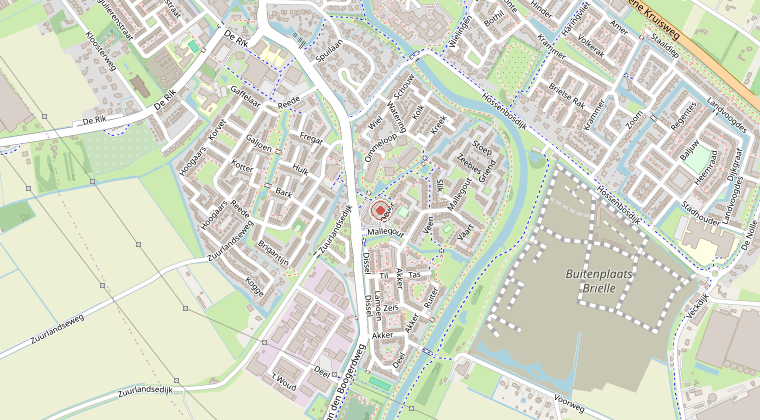 Kaart van de omgeving van de melding