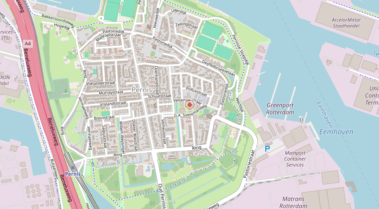 Kaart van de omgeving van de melding