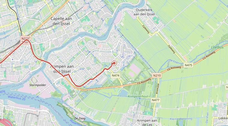 Kaart van de omgeving van de melding