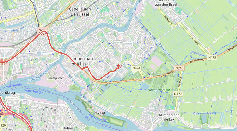 Kaart van de omgeving van de melding