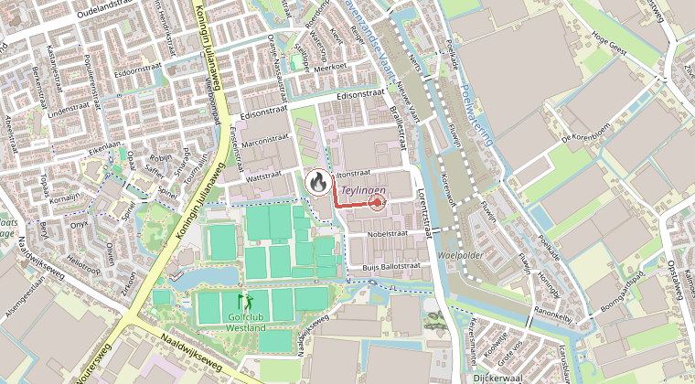 Kaart van de omgeving van de melding