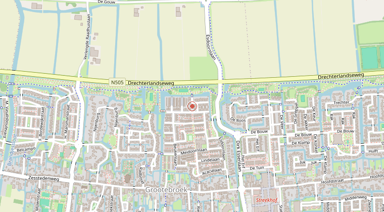 Kaart van de omgeving van de melding