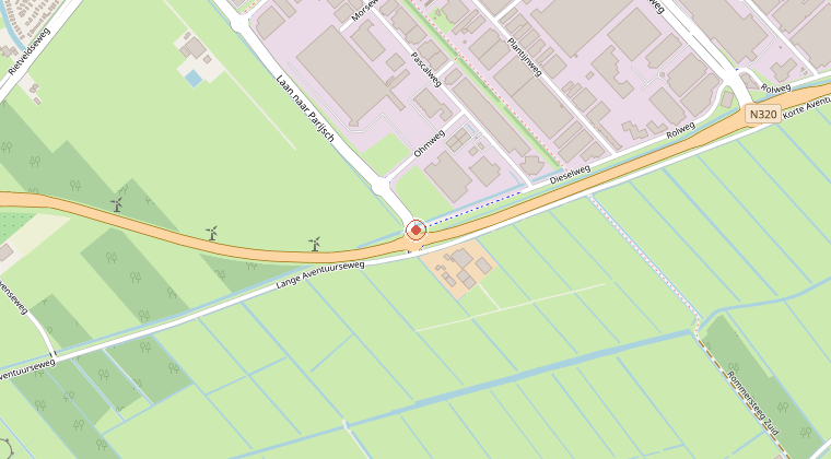 Kaart van de omgeving van de melding