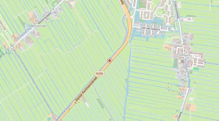 Kaart van de omgeving van de melding