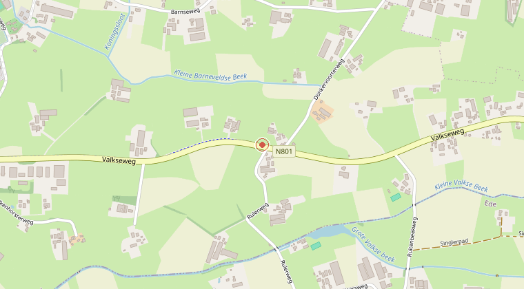 Kaart van de omgeving van de melding
