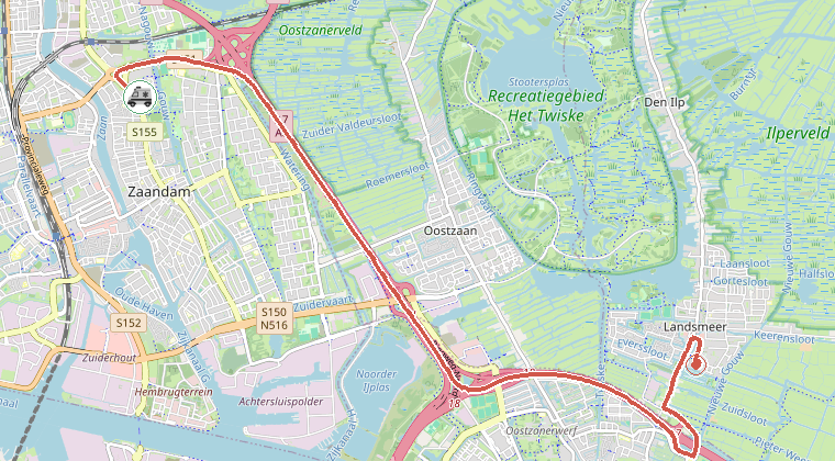 Kaart van de omgeving van de melding