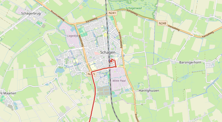 Kaart van de omgeving van de melding