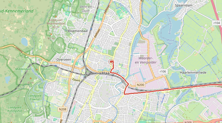Kaart van de omgeving van de melding