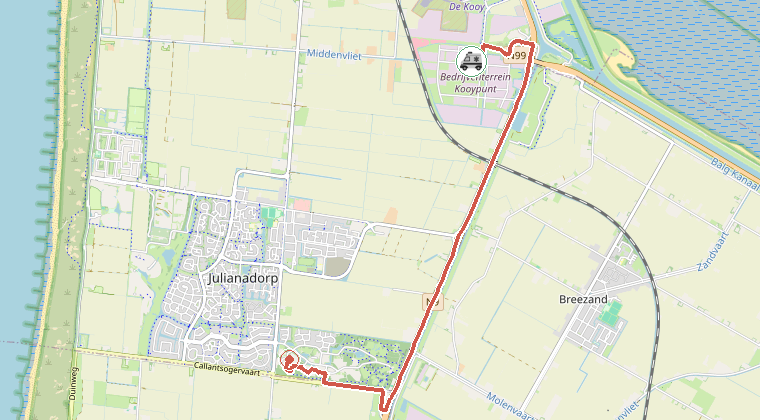 Kaart van de omgeving van de melding