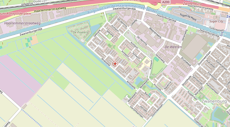 Kaart van de omgeving van de melding