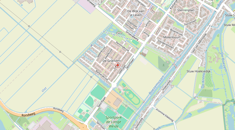 Kaart van de omgeving van de melding