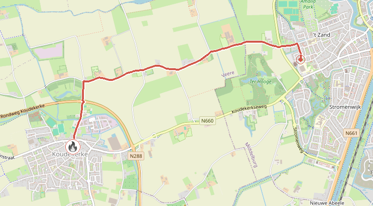 Kaart van de omgeving van de melding