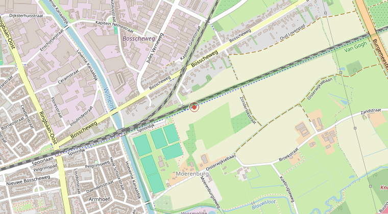 Kaart van de omgeving van de melding