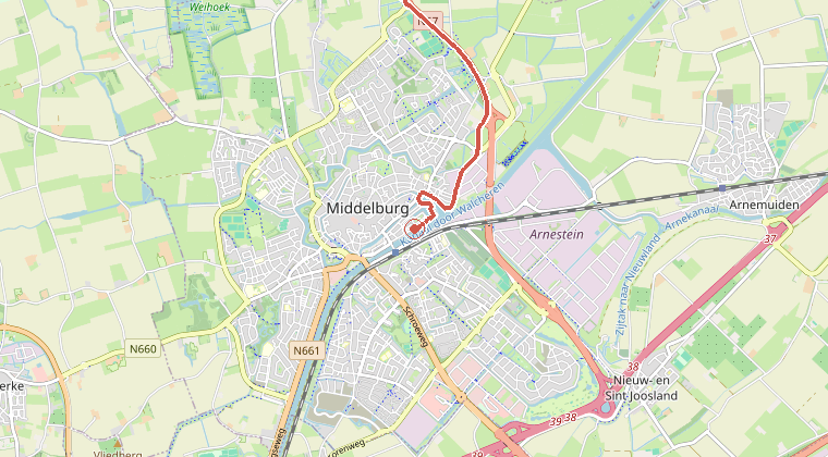 Kaart van de omgeving van de melding