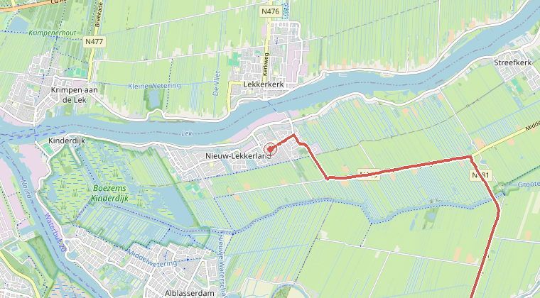Kaart van de omgeving van de melding