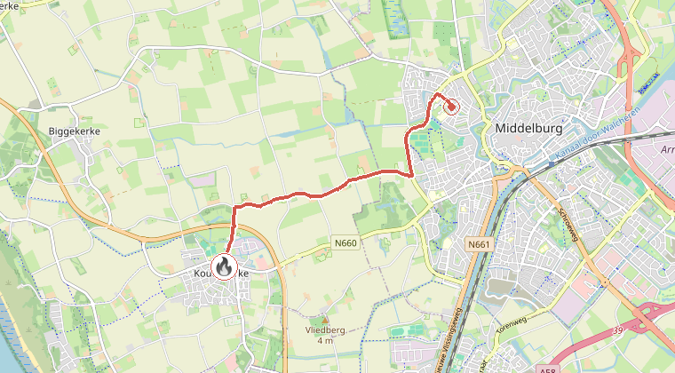 Kaart van de omgeving van de melding