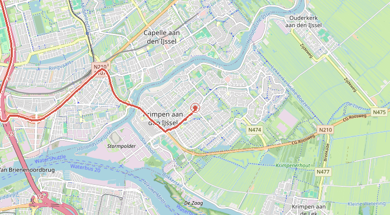 Kaart van de omgeving van de melding