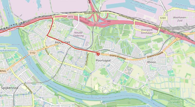 Kaart van de omgeving van de melding