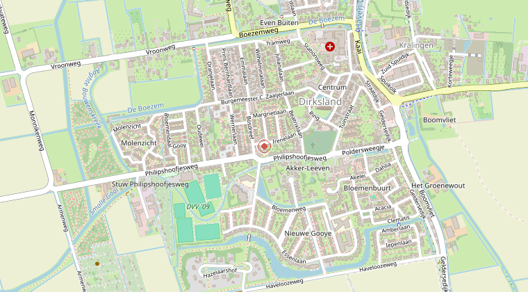 Kaart van de omgeving van de melding