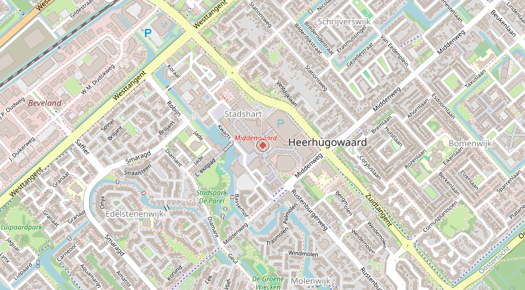 Kaart van de omgeving van de melding