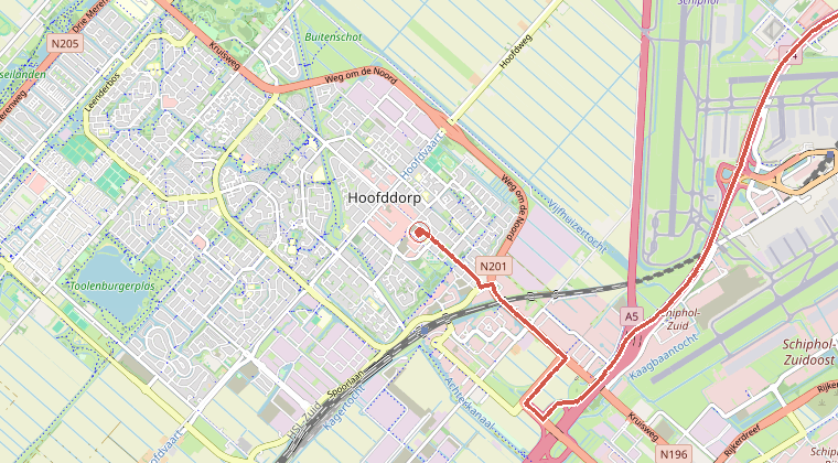 Kaart van de omgeving van de melding