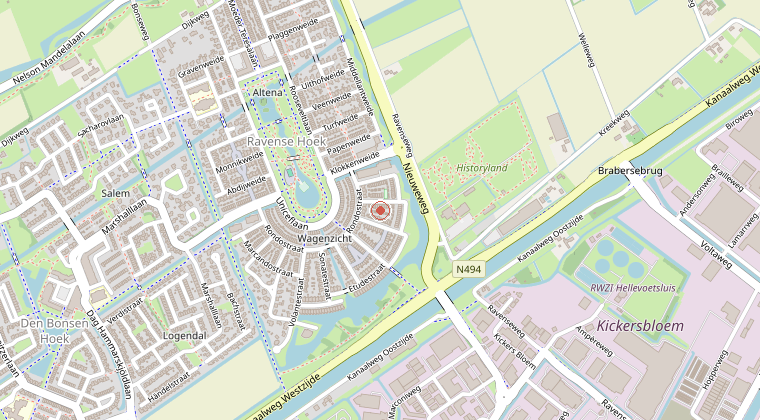 Kaart van de omgeving van de melding