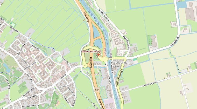 Kaart van de omgeving van de melding