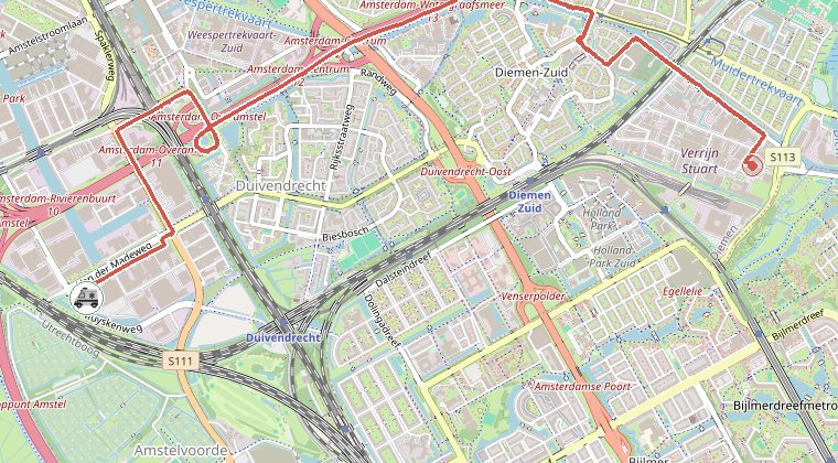 Kaart van de omgeving van de melding