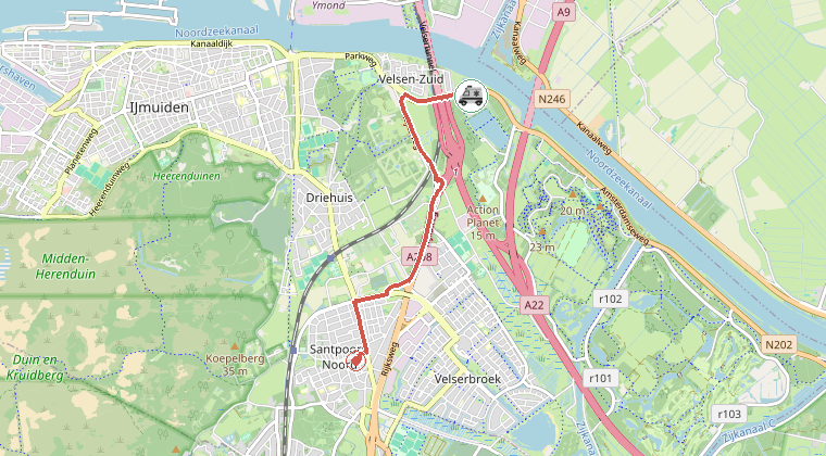 Kaart van de omgeving van de melding