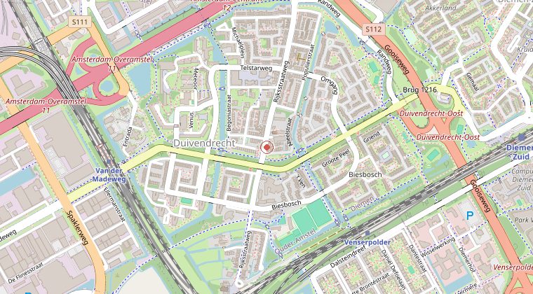 Kaart van de omgeving van de melding