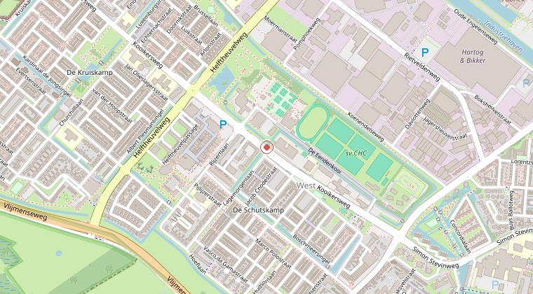 Kaart van de omgeving van de melding