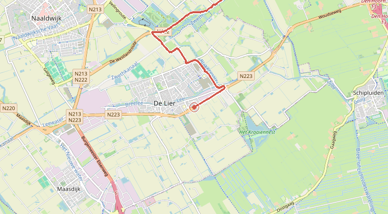 Kaart van de omgeving van de melding