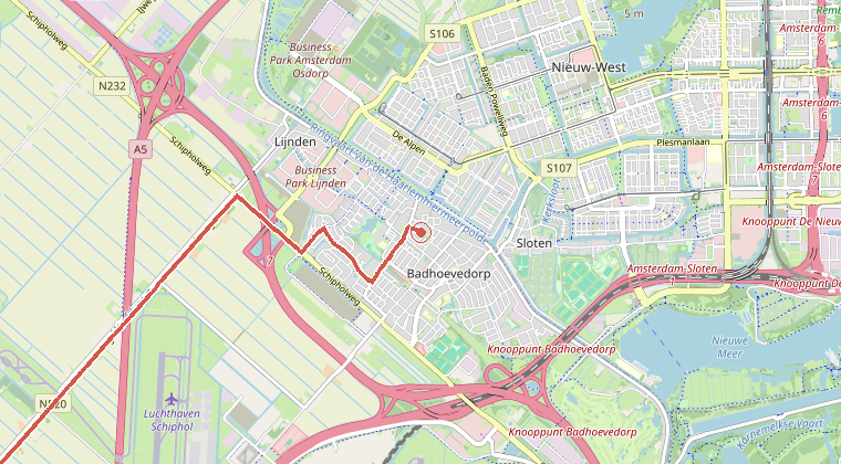 Kaart van de omgeving van de melding