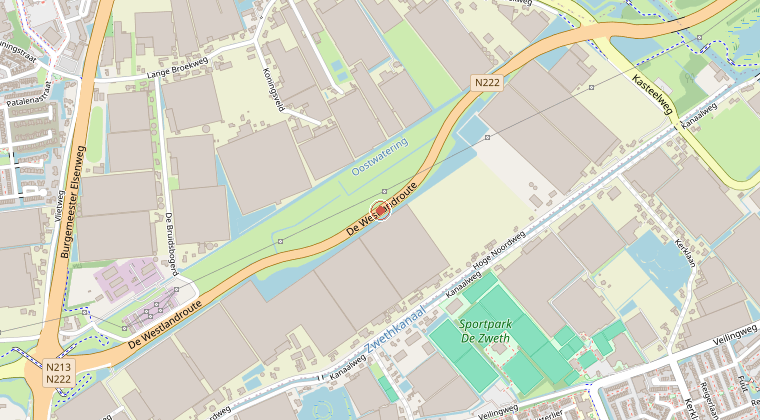 Kaart van de omgeving van de melding