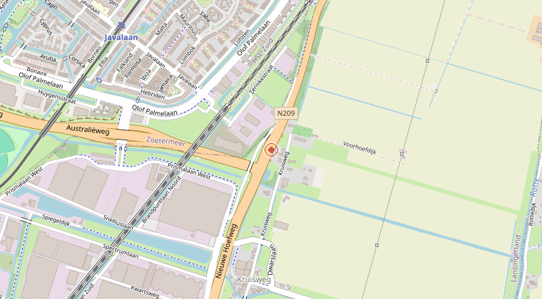 Kaart van de omgeving van de melding