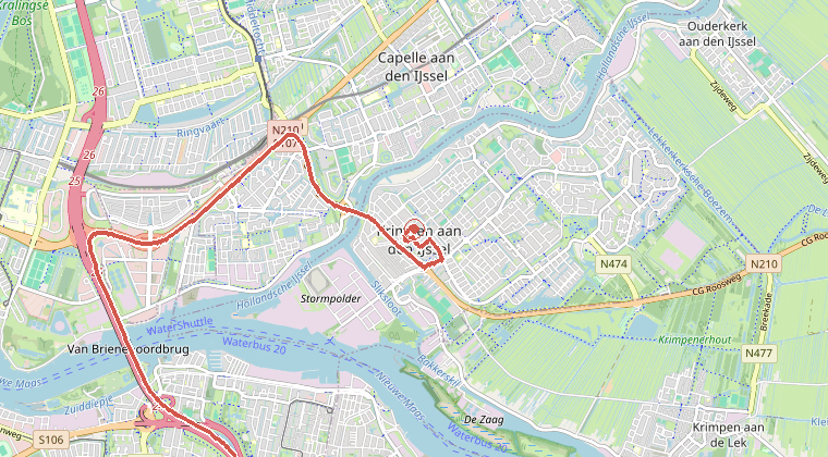 Kaart van de omgeving van de melding