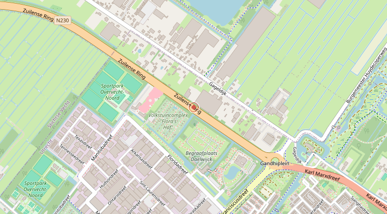 Kaart van de omgeving van de melding