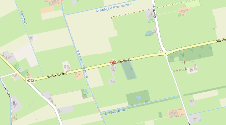 Kaart van de omgeving van de melding