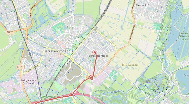 Kaart van de omgeving van de melding