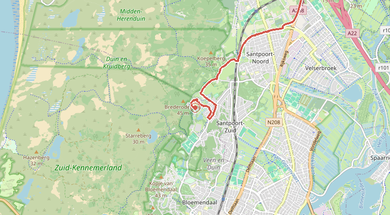 Kaart van de omgeving van de melding