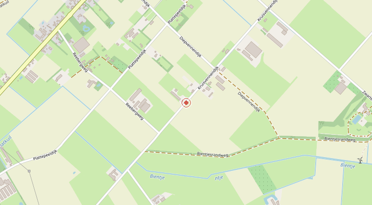 Kaart van de omgeving van de melding