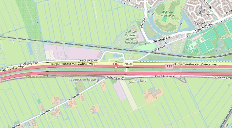 Kaart van de omgeving van de melding