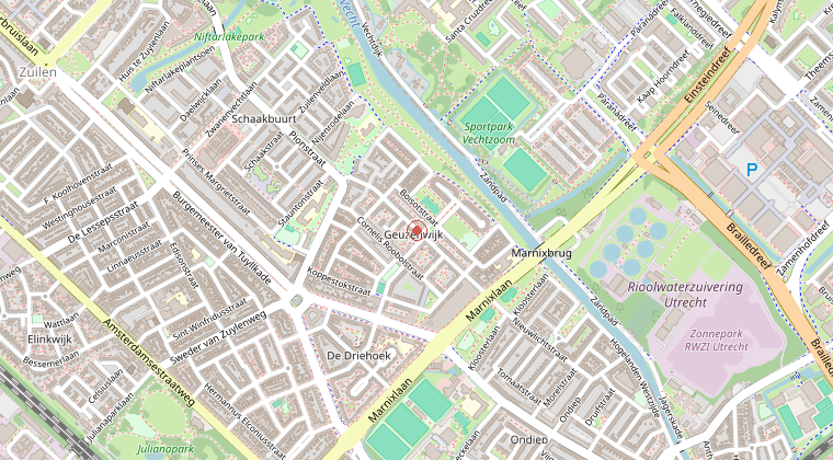Kaart van de omgeving van de melding