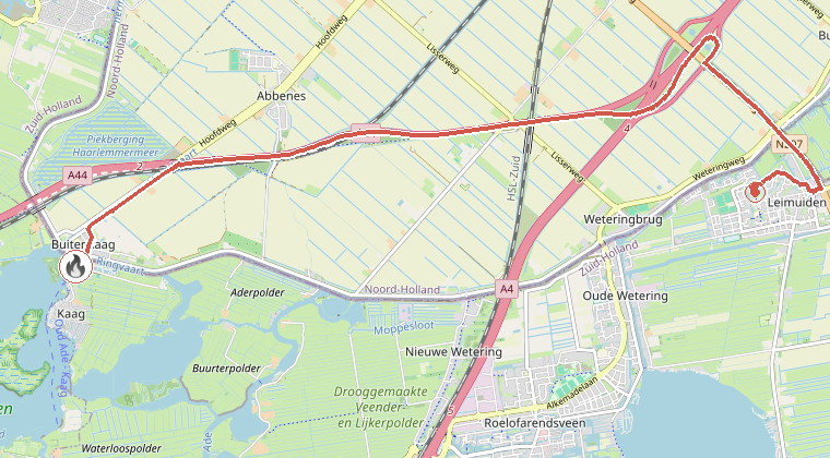 Kaart van de omgeving van de melding