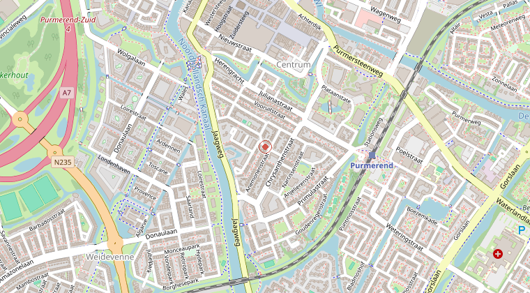 Kaart van de omgeving van de melding