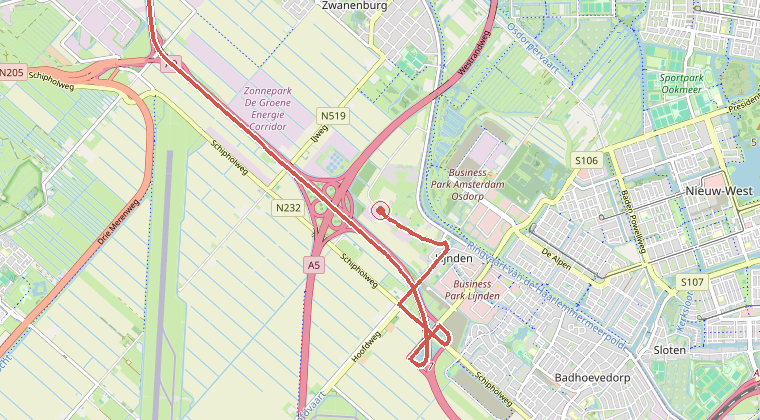 Kaart van de omgeving van de melding