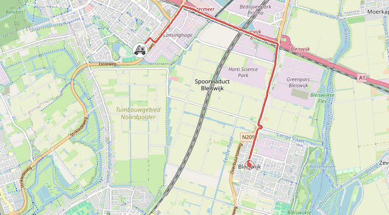 Kaart van de omgeving van de melding