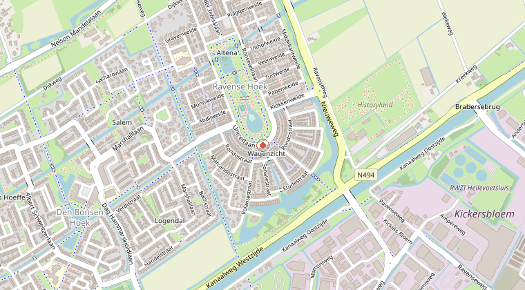 Kaart van de omgeving van de melding