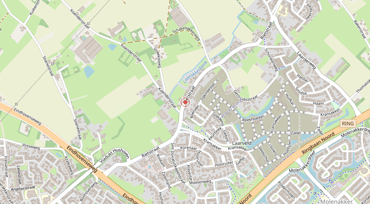 Kaart van de omgeving van de melding